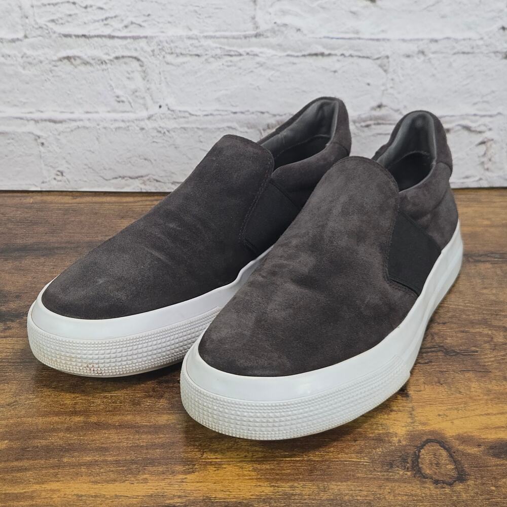 Vince Charcoal Gray Suede Slip On Sneakers Women's Size 8M EU 38